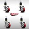 Service Caster 3'' SS Red Poly Swivel 1-7/8'' Expanding Stem Caster Set with Brake, 4PK SCC-SSEX20S314-PPUB-RED-TLB-178-4 - alternate 3